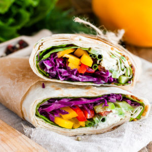 Rainbow Veggie & Hummus Wrap